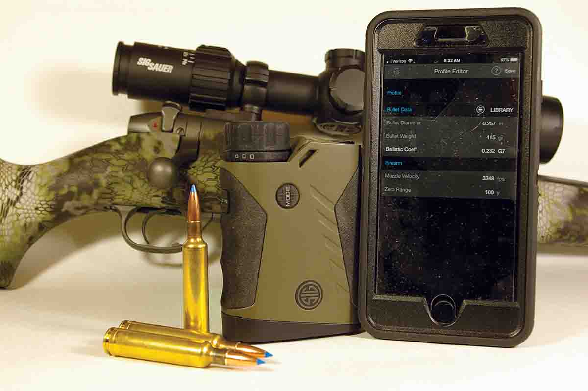 Bullet information can be entered into a BDX app on a smartphone and then transferred to a KILO BDX rangefinder.